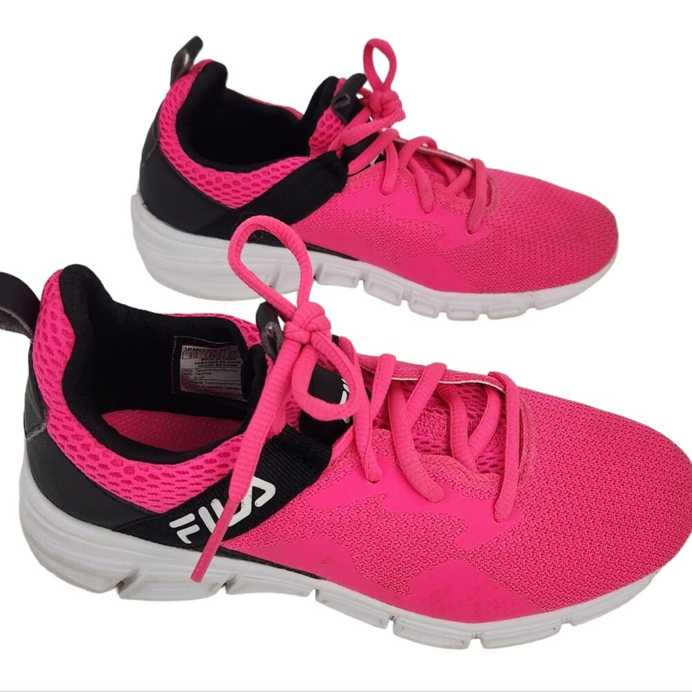 Fila Girls Capello Running Sneakers Size 3.5 Pink Black Athletic Shoes Kids